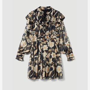 Floral Black and Cream Women's Dress